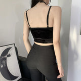 Yipinpay 212005 Sexy Lace Sling Vest Feminine Slim Spicy Girl Navel Blouse