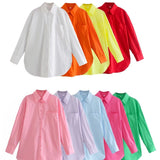 Yipinpay Ins14 Color Pocket Decoration Women's Basic Long-Sleeved Shirt In Spring And Summer Of 2024