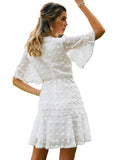 Yipinpay Spring / Summer New Front Piece Lace Dress INS Hem Cuff Lace Fringed Dress