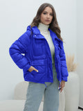 Yipinpay Station Down Cotton-Padded Jacket 2024 New Women's Winter Thickened Cotton-Padded Jacket Popular Style Bright Color Vertical Collar Cotton-Padded Jacket
