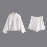 Yipinpay Crochet Knitted Shirt Crochet Shorts In Summer