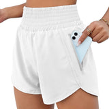 Yipinpay Women's Sports Shorts Quick-Dry Loose Leisure High-Waist Side Zipper Fitness Yoga Three-Point Shorts