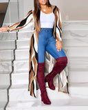 Yipinpay Autumn And Winter Women's Wear New Long-Sleeved Printing Long-Style Leisure Long-Style Coat