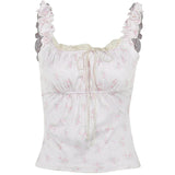 Yipinpay Summer New Broken Flower Bow Tie Small Sling Personality Fashion Slim Vest