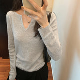 Yipinpay Knitted Sweater For Girls In Autumn And Winter, The New Style Is Chic And Beautiful, With A Slim Bottomed Sweater In The Collar