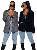 Yipinpay Style Commuter Cardigan Lapel Long Sleeves Shiny Large Size Casual Suit Jacket