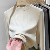 A Threaded Vertical Collar Sweater, A Skin-Friendly, Sanded, Bottomed Shirt, A New Style Of Foreign Style In Autumn And Winter, A Slim And Slim Blouse