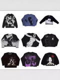 Yipinpay Street Y2k Coat Sports Street Hip-Hop Leisure Color Impact Style Knitted Couple Sweaters Wear Fashion