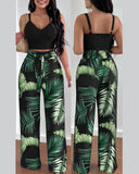 Yipinpay Independent Station Spring And Summer New Fashion Printing Suspenders To Attract 2-Piece Sets Of Trousers