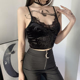 Yipinpay 212005 Sexy Lace Sling Vest Feminine Slim Spicy Girl Navel Blouse