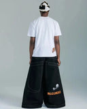 Yipinpay Men's Jeans Y2K Bag Vintage JNCO High-Quality Pattern Hip-Hop Street Leisure Men Harajuku Wide Legs