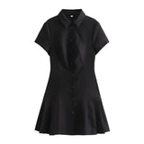 Yipinpay Spring Shirt Style Slim Mini Dress 2674870