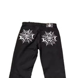 Yipinpay Hip Hop Jeans High Street Trousers Men's Hip-Hop Cobweb Design Jeans