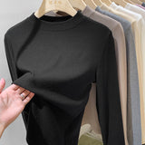A Threaded Vertical Collar Sweater, A Skin-Friendly, Sanded, Bottomed Shirt, A New Style Of Foreign Style In Autumn And Winter, A Slim And Slim Blouse