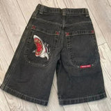 Yipinpay Y2K Vintage Denim Shorts Men's Harajuku Punk High-Waisted Denim Shorts