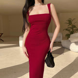 Yipinpay Spring And Summer Style Gentle Lady Socialite Style 2024 Temperament Basic Style Suspender Dress Woman