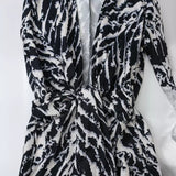 Yipinpay Spring Animal Print Silk Satin Dress 9878081