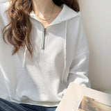 Short Style Waffle Hooded Sweater 2025 Early Spring New Style Loose Design Niche Jacket Women's Spring And Autumn