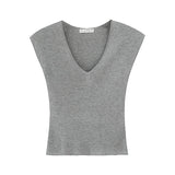 Korean Solid Color Temperament V-Collar Knitted Sleeveless Vest Women's 2024 New Spring And Summer Slim And Thin Underwear