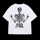 Yipinpay Loose Y2k Top Happy Hip Hop Print Short-Sleeved Goth T-Shirt Lovers' Sweatshirt Men's Wear