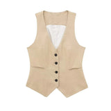 Yipinpay New Women's Double-Breasted Suit Jacket Straight Trousers 8194394 8003394