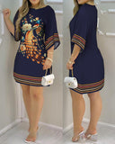 Yipinpay Independent Station New Style Spring / Summer 2024 Fashion Print Dress For Women