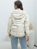 Yipinpay Station Down Cotton-Padded Jacket 2024 New Women's Winter Thickened Cotton-Padded Jacket Popular Style Bright Color Vertical Collar Cotton-Padded Jacket
