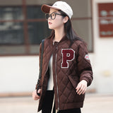 Winter Retro Hong Kong Style Loose Diamond Baseball Clothes Cotton-Padded Coat Female Popular Logo Light Cotton-Padded Coat