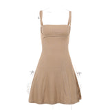 Yipinpay Show Chest A Dress Summer New Ins Gentle Lady Style Solid Color Short Skirt Girl