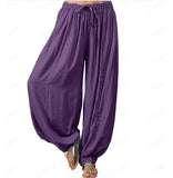 Yipinpay Ladies' Knickers Loose Casual Rayon Wide Tube Pants Harlan Pants Yoga Dance Pants