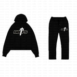 Yipinpay Tide Brand NOFS Printing Sports Suit Retro Loose Hooded Sweater Autumn And Winter Men's And Women's Casual Trousers