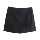 Yipinpay New Korean Version Of High Waist And Long Legs Asymmetrical Candy Colored Skirt Skirt Pants