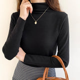 German Velvet Half-High-Necked White Bottomed Blouse In Autumn And Winter With A Standing Collar To Show A Thin And Thickened Frosted Blouse