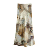 Yipinpay Spring Tie-Dyed Satin Texture Shirt 6962025 Skirt 6962024