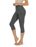 Yipinpay Women's Yoga Pants Large Size Seven Cents Trousers Pocket Solid Color High Waist Fitness Exercise Leggings
