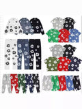 Yipinpay High Street Tide Card Letter Printed Loose Jeans Jacket Men's And Women's Same High Street Suit