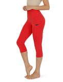 Yipinpay Women's Yoga Pants Large Size Seven Cents Trousers Pocket Solid Color High Waist Fitness Exercise Leggings