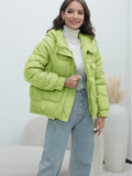 Yipinpay Station Down Cotton-Padded Jacket 2024 New Women's Winter Thickened Cotton-Padded Jacket Popular Style Bright Color Vertical Collar Cotton-Padded Jacket