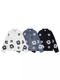 Yipinpay High Street Tide Card Letter Printed Loose Jeans Jacket Men's And Women's Same High Street Suit
