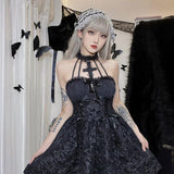 Yipinpay Halloween Dress A New Winter Style Dress With A Cross Neck And A Dark Waist