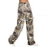 Yipinpay Large Pocket Loose Straight Trousers Spring And Autumn New Individualized Printed Camouflage Floor Mopping Overalls