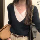 Yipinpay V Holiday Two Colored Age-Reducing Sweaters A New Long-Sleeved Sweater For Women In Autumn And Winter
