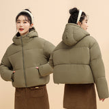 Bean Wind Hooded Down Cotton Clothes Female 2024 Autumn And Winter New Padded Clothes Small Bread Clothes Korean Version Short Coat