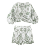 Yipinpay Jacket 2731267 Embroidered Shorts 2731299 Set