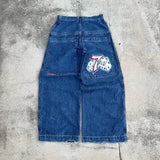 Yipinpay Baggy Jeans Y2K Original Hip-Hop Vintage Pattern Jeans Street Men Rest