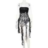 Yipinpay Summer 2024 New Vest Hot Girl Sexy Micro-Transparent Lace Spliced Top Girl