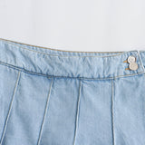 Yipinpay New Pleated Fashion Short Denim Skirt 6147102