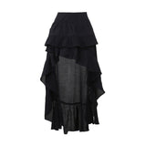 Yipinpay Spring 2024 New Hot Girls Dragging Skirt Dark Wind Retro Irregular Half Skirt