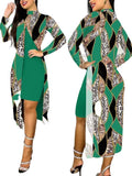 Yipinpay New Women's Wear 2024 Fashion Split Printing 2-Piece Set