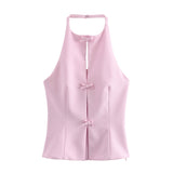 Yipinpay New Collar Bow Decoration Solid Color Blouse 4772009